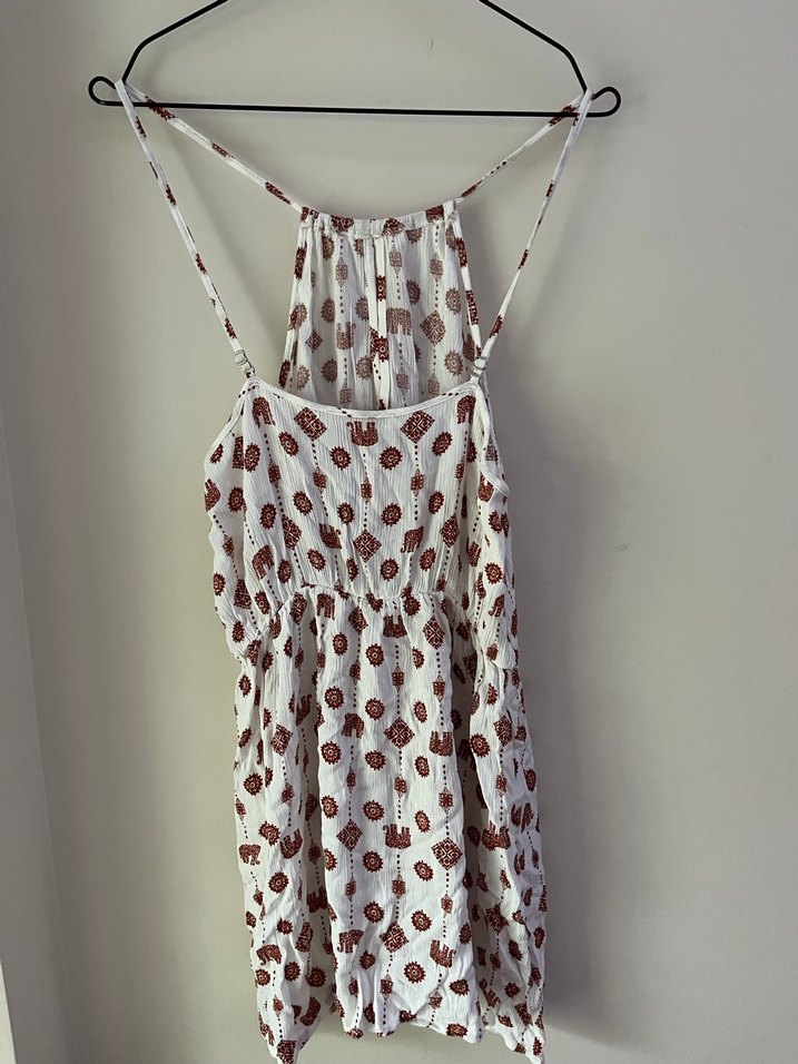 Beyaz Bağlamalı Bohem Kadın Elbise - Görsel 4