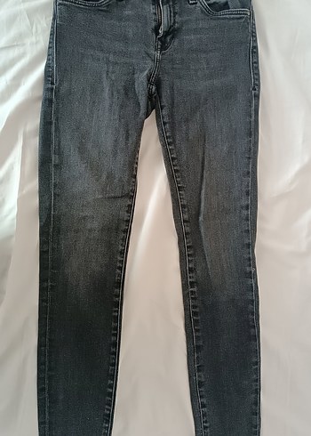 Gri Normal Boy Kadın Denim Pantolon