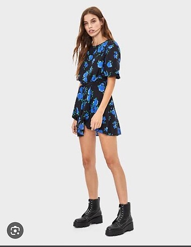 BERSHKA - Balon Kol Kısa Elbise