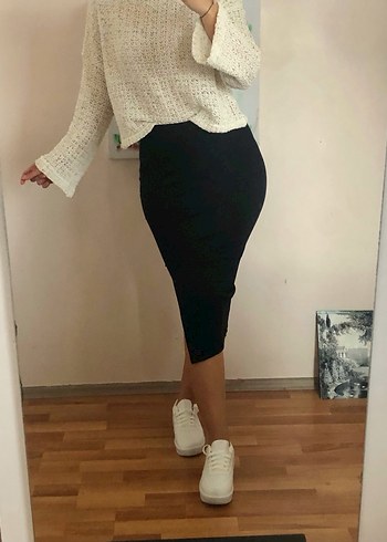 s Beden Fitilli yırtmaçlı etek