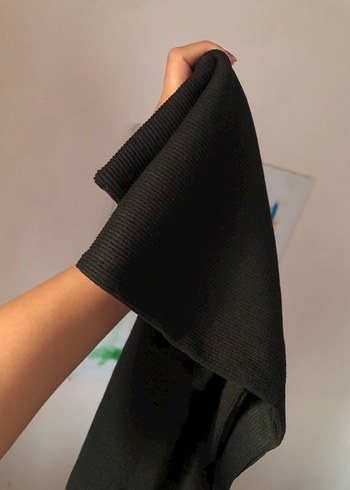 xs Beden siyah Renk Fitilli Body ve etek Takımı