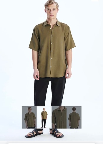 LCW Kısa Kollu Dokuma Gömlek - Görsel 2