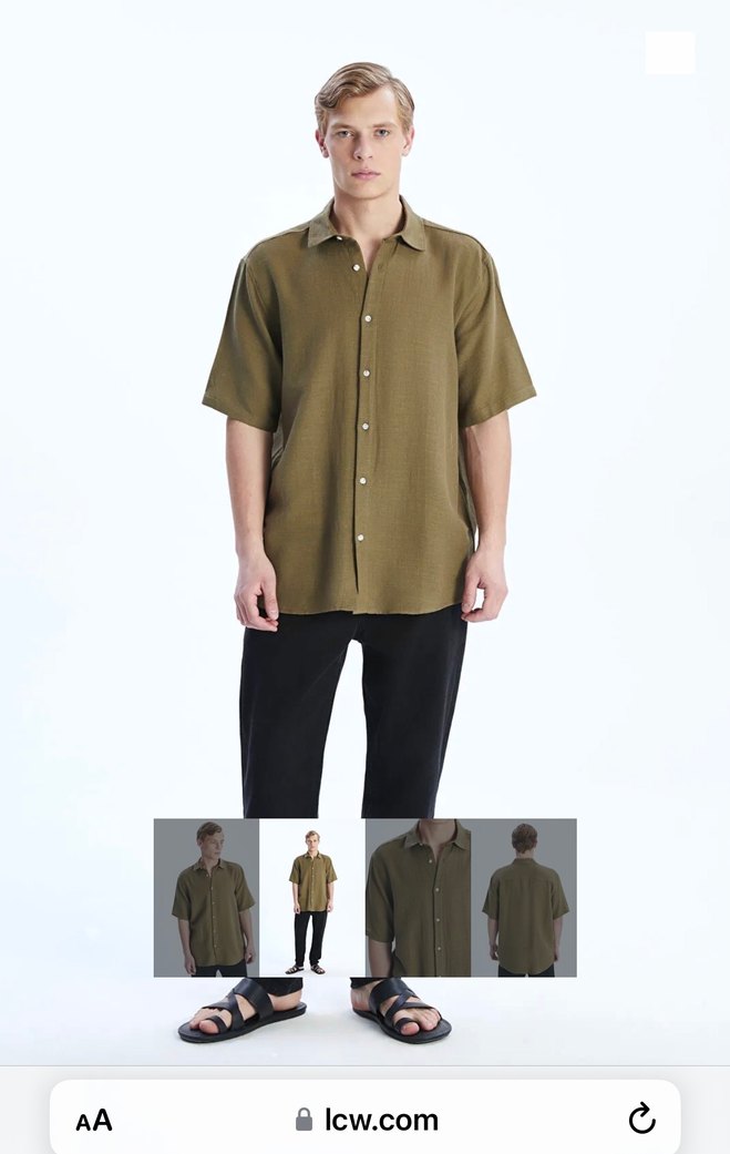 LCW Kısa Kollu Dokuma Gömlek - Görsel 2