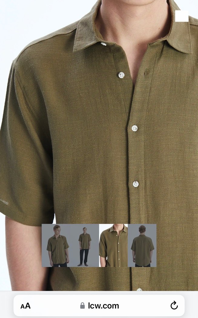 LCW Kısa Kollu Dokuma Gömlek - Görsel 3