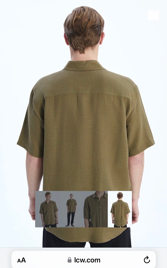 LCW Kısa Kollu Dokuma Gömlek - Görsel 4