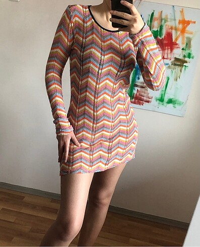 Çizgili plaj elbisesi - Görsel 6