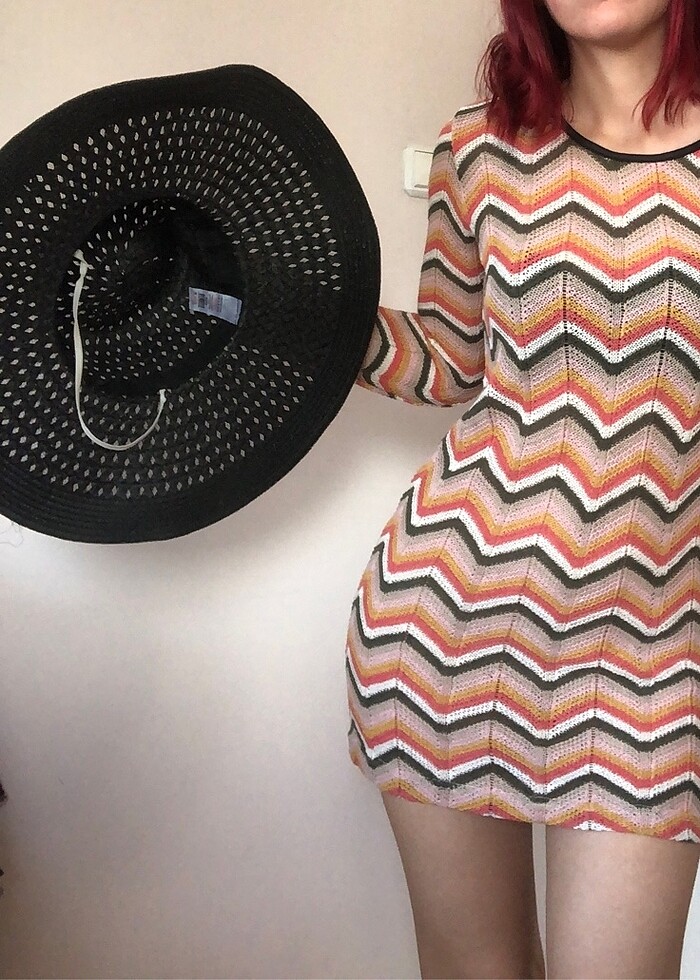 Zikzak desenli plaj elbisesi - Görsel 4