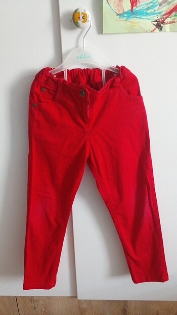 Kırmızı unisex cocuk pantalon
