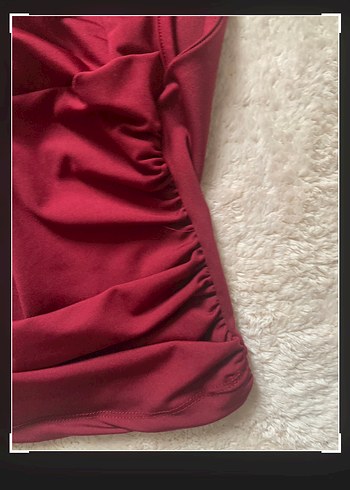 Bordo Mini Crop Top - Görsel 3