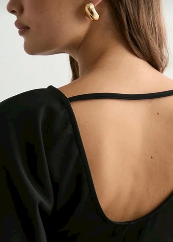 İspanyol kol sırt dekolteli elbise - Görsel 4