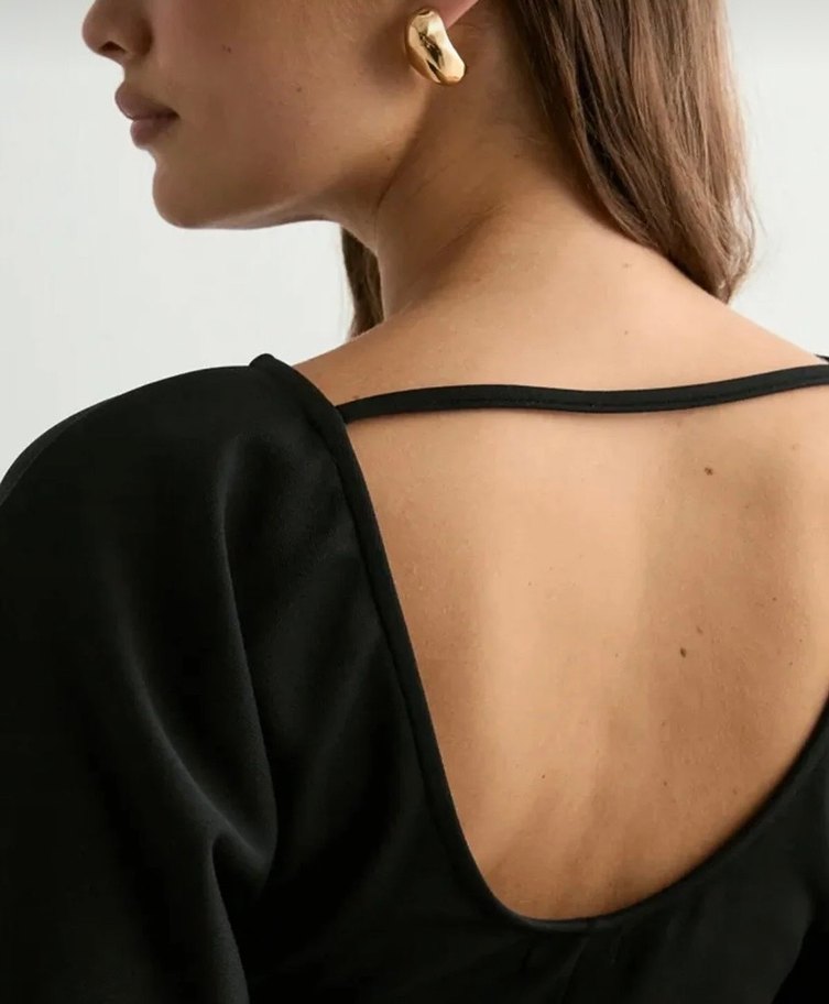 İspanyol kol sırt dekolteli elbise - Görsel 4