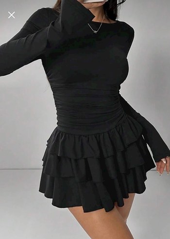 Siyah Kadın Mini Gotik Elbise - Görsel 2