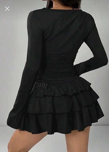 Siyah Kadın Mini Gotik Elbise - Görsel 3