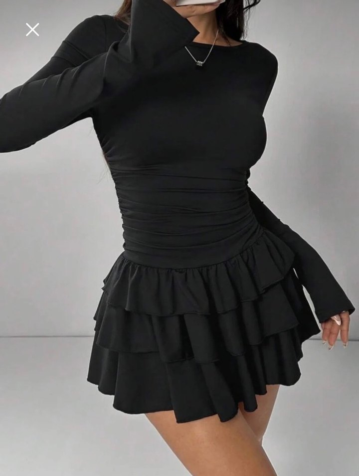 Siyah Kadın Mini Gotik Elbise - Görsel 2