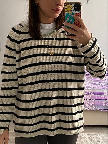 PULL AND BEAR ÇİZGİLİ KAZAK