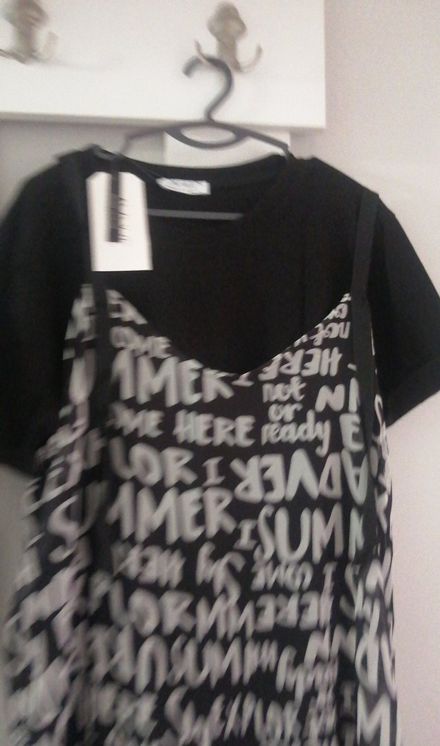 Baskılı Siyah Uzun  Elbisesi - Görsel 3