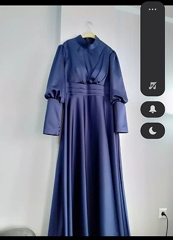 44 Beden lacivert Renk Saten Abiye