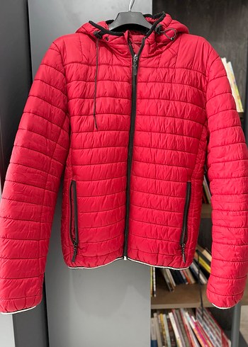Kırmızı Fermuarlı Erkek Kışlık Mont - Görsel 3
