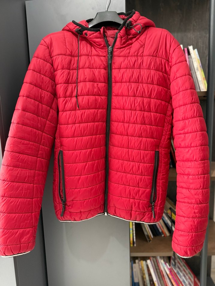 Kırmızı Fermuarlı Erkek Kışlık Mont - Görsel 2