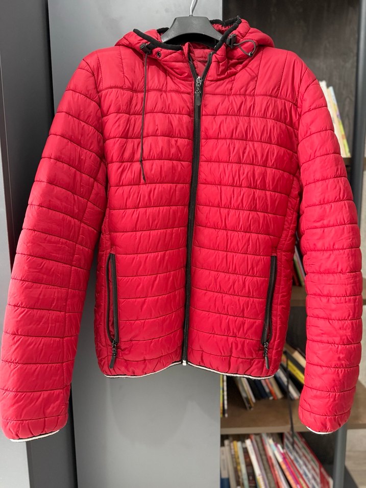 Kırmızı Fermuarlı Erkek Kışlık Mont - Görsel 3