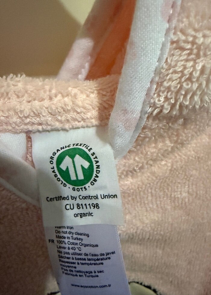 Organik pamuk bebek panço havlu - Görsel 3