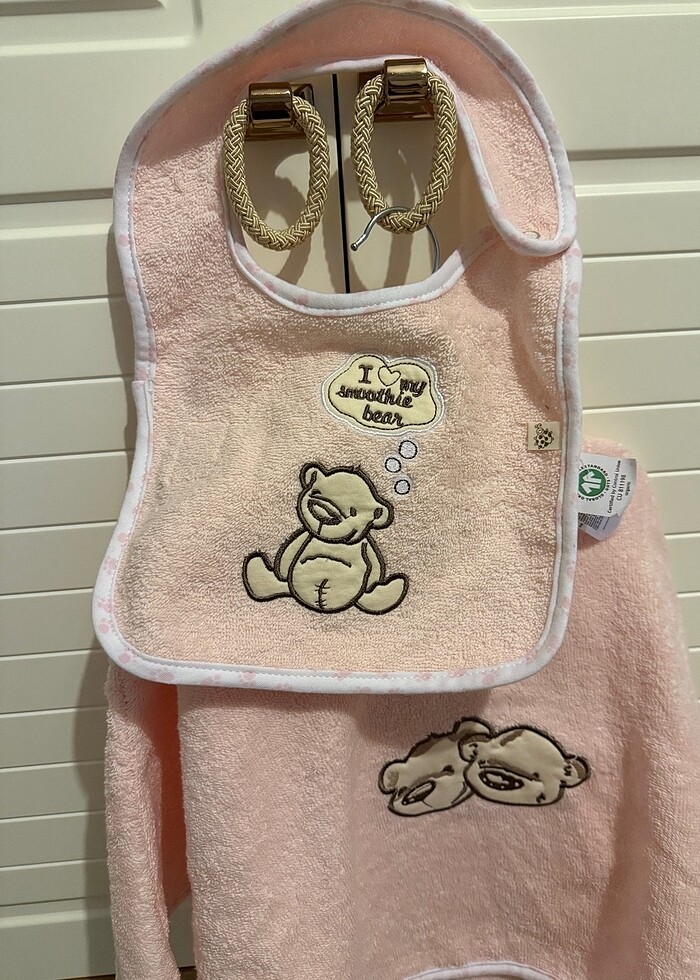 Organik pamuk bebek panço havlu - Görsel 4