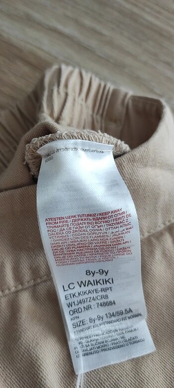 8 Yaş Beden camel Renk LCW şort etek