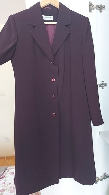 38 Beden bordo Renk Iki yandan yırtmaçlı uzun ceket