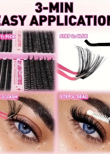 Sheinside 800lü takma kirpik ve yapıştırıcı seti