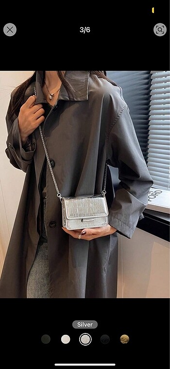 SHEIN GÜMÜŞ RENK ZİNCİRLİ MİNİ ÇANTA