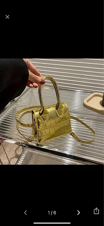 SHEIN GOLD RENK MİNİ ÇANTA
