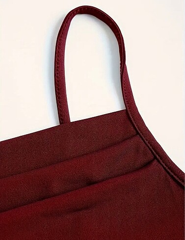 s Beden bordo Renk SHEIN ASKILI UZUN ELBİSE
