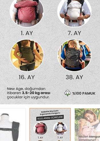 Mavi Bebek Kanguru Sling - Görsel 5