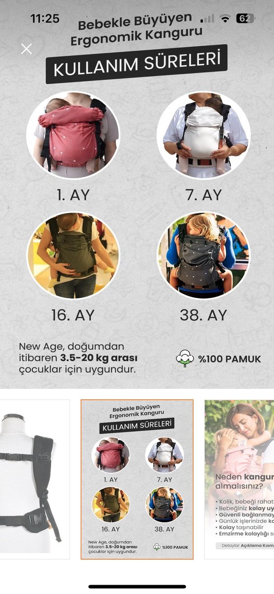 Mavi Bebek Kanguru Sling - Görsel 5