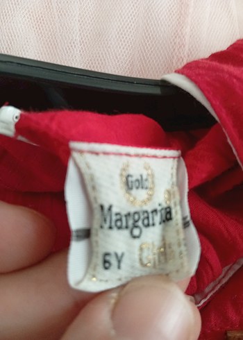 Maison Martin Margiela Kız Çocuk Kırmızı Nakışlı Kolsuz Elbise