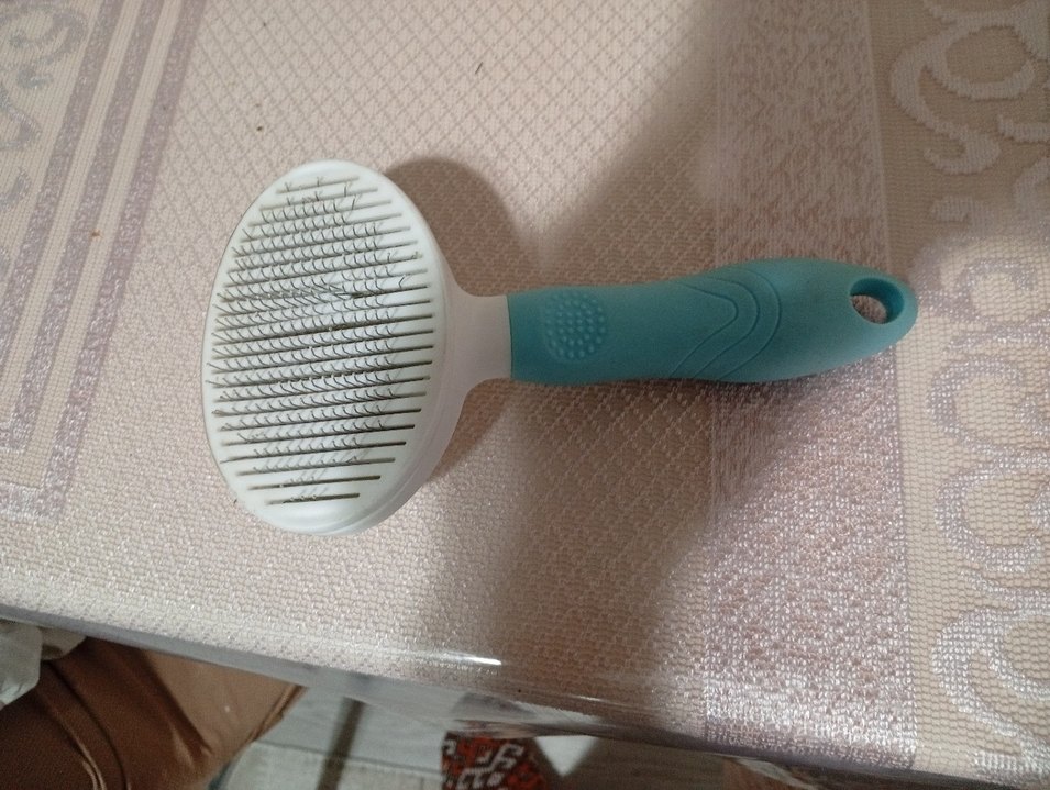 Beyaz ve Pastel Mavi Kedi Tüy Toplama Fırçası - Görsel 2