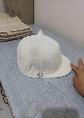 8-12 Yaş, 23 cm Beden Beyaz Minimalist çocuk Şapka