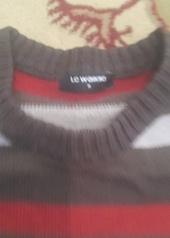 Erkek Çizgili Örgü Yün Kazak - Görsel 3