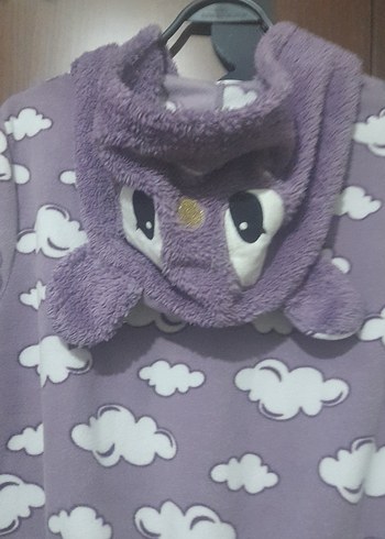 Mor Bulut Desenli Hamile Pijama Takımı - Görsel 3