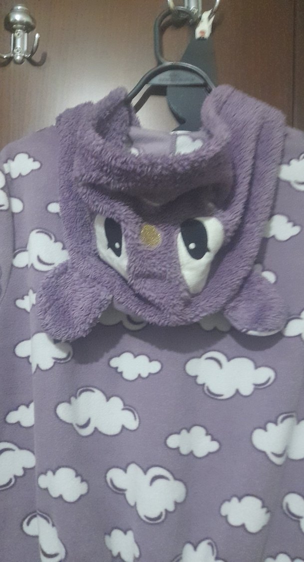 Mor Bulut Desenli Hamile Pijama Takımı - Görsel 3