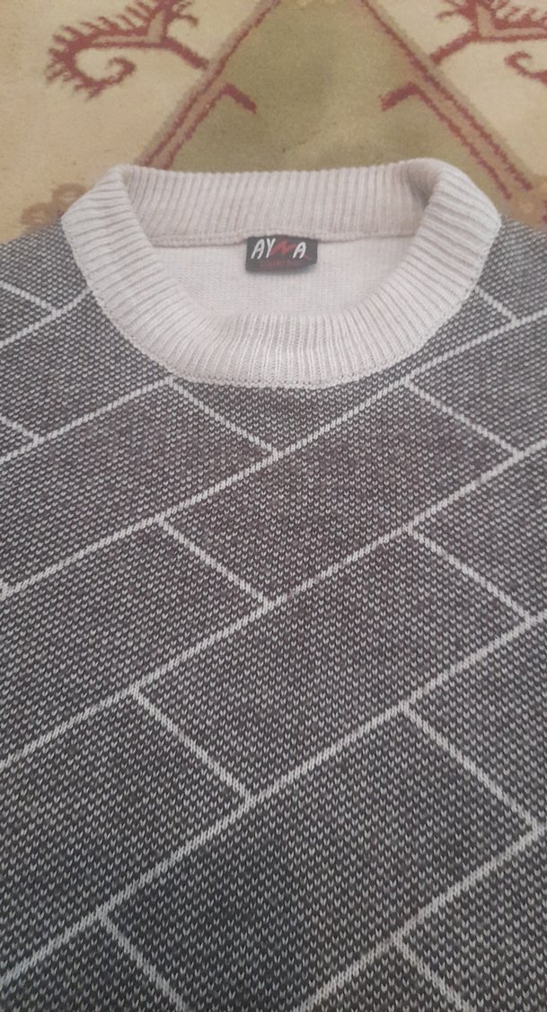 Gri Erkek Triko Kazak - Görsel 2