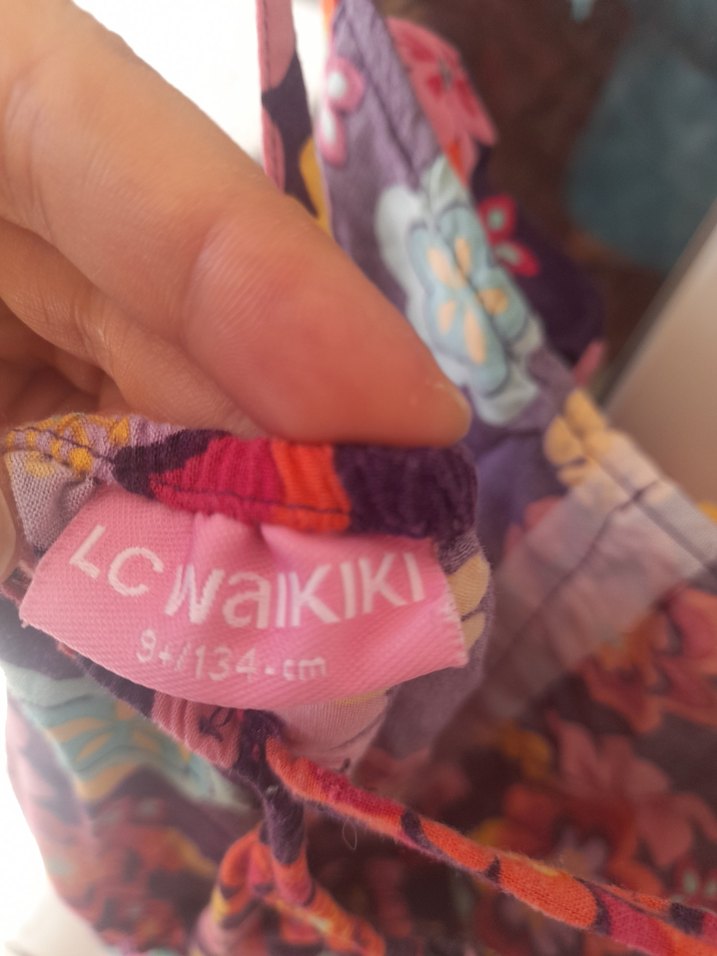 Çiçek Desenli Renkli Kız Tulum - Görsel 2