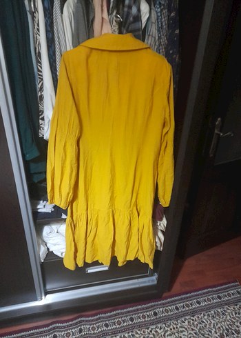 Sarı Keten Volanlı Hamile Bluzu - Görsel 4