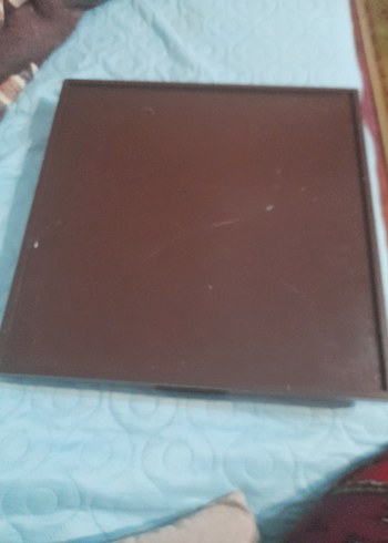 Kahverengi Çiçek Desenli Ahşap Tepsi - Görsel 2