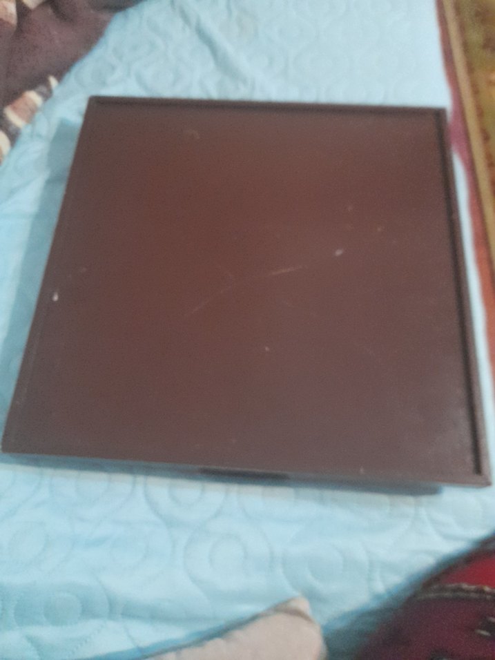 Kahverengi Çiçek Desenli Ahşap Tepsi - Görsel 2