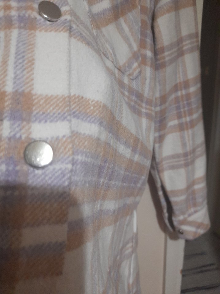 Düğmeli Kadın Midi Gömlek oduncu gömleği - Görsel 4