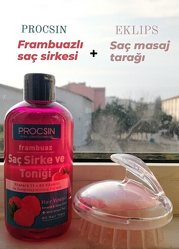 Procsin saç sirkesi + Eklips saç masaj tarağı