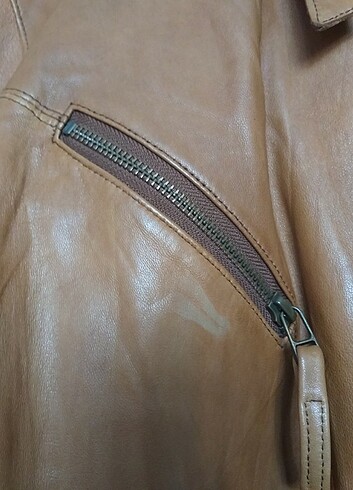 xl Beden camel Renk VINTAGE DERIMOD DERI CEKET