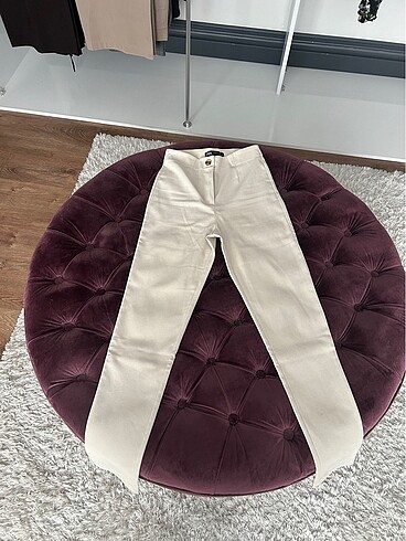 Zara XS beden krem rengi streç pantolon