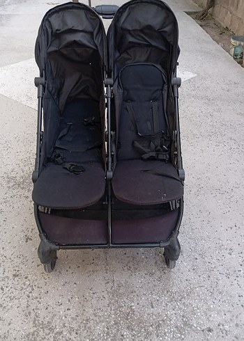 15-36 kg Beden siyah Renk İkiz Siyah Bebek Arabası